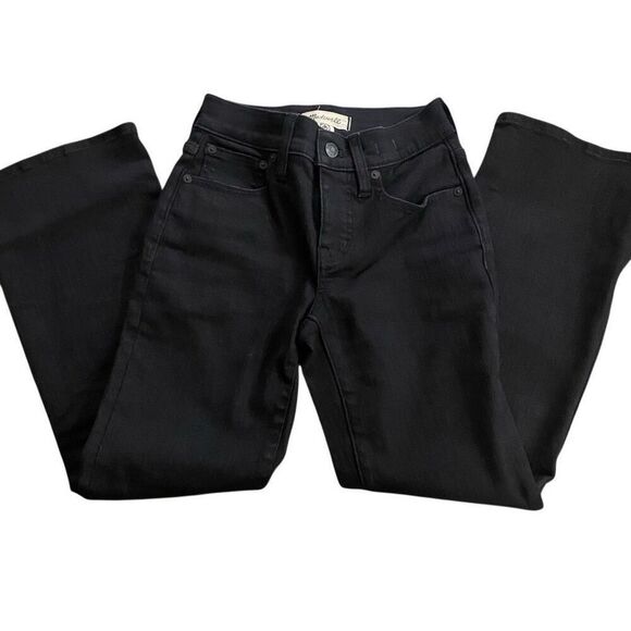 Madewell Black EUC Mid Rise Kick Out Jeans size 23P - Picture 1 of 5